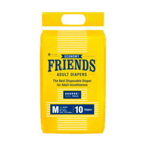 Friends Economy Adult Diapers Tape Style - 10 Count (M) Waist 27.56- 49.21 Inch