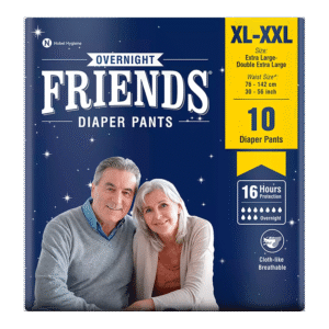 Friends Overnight Adult Diapers Pants Style - 10 Count (Xl-Xxl) Waist 30-56 Inch