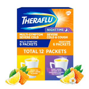 Theraflu Severe Cold, Flu and Cough Relief Powder, Tea Infused, 12 Packets