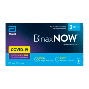 BinaxNOW COVID‐19 Antigen Self Test by Abbott (2 Count)