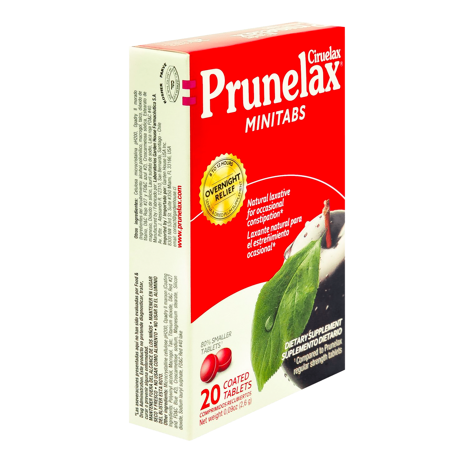 Prunelax Ciruelax Minitab's Natural Laxative Coated Tablets, 20 Count - Image 2